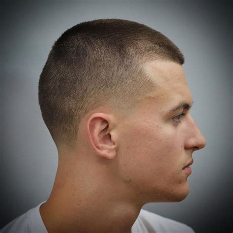 Towards the very end, close to the neck, you can use guard number 0 to give a faded look. . Buzz cut no fade